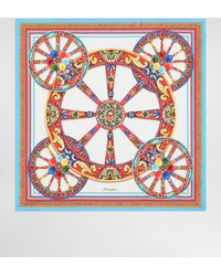 Dolce & Gabbana - Foulard 90X90 En Twill De Soie À Imprimé Carretto - Lyst