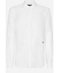 Dolce & Gabbana - Linen Martini-Fit Shirt With Dg Hardware - Lyst
