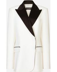 Dolce & Gabbana - Double-Breasted Jacket With Peak Revers - Lyst