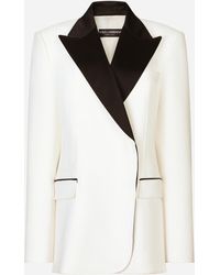 Dolce & Gabbana - Double-Breasted Jacket With Peak Revers - Lyst