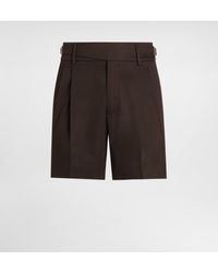 Dolce & Gabbana - Kurze Bermudas Mit Doppelter Bundfalte Aus Baumwollgabardine - Lyst