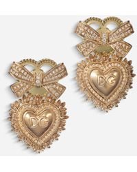 Dolce & Gabbana - Devotion Earrings 18 Carat And Diamonds - Lyst