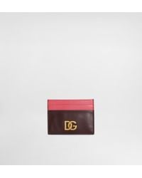 Dolce & Gabbana - Calfskin Card Holder With Dg Logo - Lyst