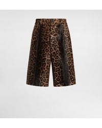 Dolce & Gabbana - Leopard-Print Calfskin Trousers - Lyst