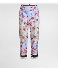 Dolce & Gabbana - Shell-Print Linen Canvas Trousers - Lyst