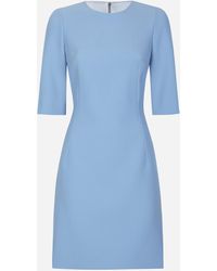 Dolce & Gabbana - Wool Crêpe Midi Fit-And-Flare Dress - Lyst