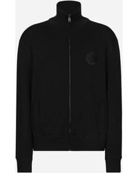 Dolce & Gabbana - Cashmere And Silk Zip-Up Sweatshirt With Dg Patch - Lyst