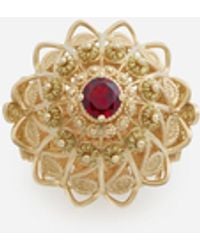 Dolce & Gabbana - Bague Anna en or jaune avec quartz citrine - Lyst