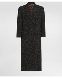 Dolce & Gabbana - Zweireihiger Oversize-Mantel Aus Einem Wollmix Mit Fischgrätmuster - Lyst