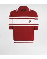 Dolce & Gabbana - Polo With Striped Motif And Logo Embroidered On The Front - Lyst
