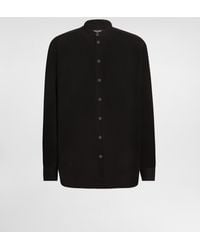 Dolce & Gabbana - Cotton Canvas Mandarin Shirt - Lyst