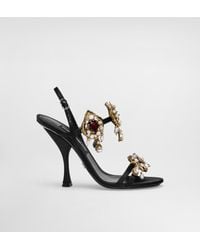 Dolce & Gabbana - Satin Sandals With Embroidery - Lyst