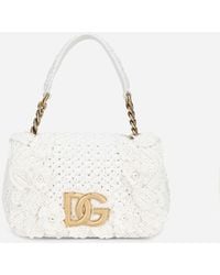 Dolce & Gabbana Raffia Crochet 3.5 Bag - White
