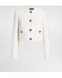 Dolce & Gabbana - Chaqueta De Botonadura Simple En Tweed Con Botones Joya - Lyst
