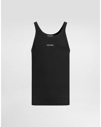 Dolce & Gabbana - Cotton Tank Top With Print - Lyst