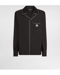 Dolce & Gabbana - Seidenhemd Mit Patch Mit Dg-Logostickerei - Lyst