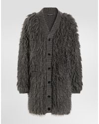 Dolce & Gabbana - Fur-Effect Mohair Cardigan - Lyst