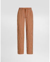 Dolce & Gabbana - Crinkled Striped Fabric Vanity Trousers - Lyst