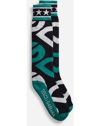 Dolce & Gabbana Strümpfe Aus Baumwolle Mit Dg Logo Jacquard - Grün