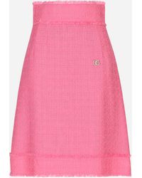 Dolce & Gabbana - Raschel Tweed Midi Skirt - Lyst