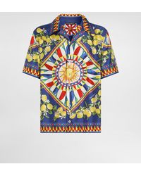 Dolce & Gabbana - Carretto-Print Hawaii Silk Twill Shirt - Lyst
