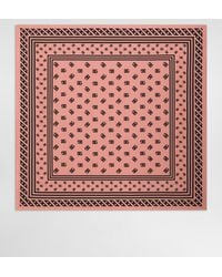 Dolce & Gabbana - Silk Twill Foulard With All-Over Dg Logo (90X90) - Lyst