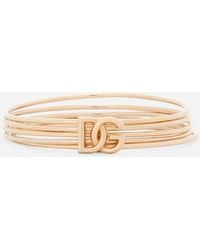 Dolce & Gabbana - Rigid Multi-Hoop Bangle With Dg Logo - Lyst