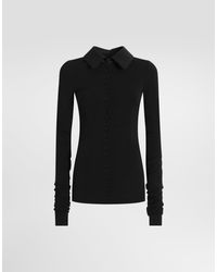 Dolce & Gabbana - Wool Jersey Blouse - Lyst