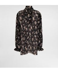 Dolce & Gabbana - Vintage Rose-Print Chiffon Top - Lyst