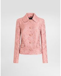 Dolce & Gabbana - Single-Breasted Floral Quilted Jacquard Gabbana Jacket - Lyst