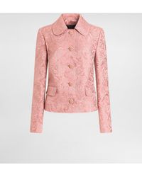 Dolce & Gabbana - Single-Breasted Floral Quilted Jacquard Gabbana Jacket - Lyst