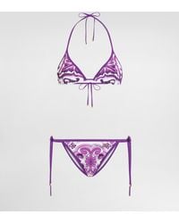 Dolce & Gabbana - Bikini A Triangolo Stampa Maiolica - Lyst