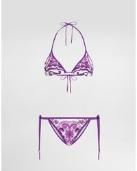 Dolce & Gabbana - Majolica Print Bikini - Lyst