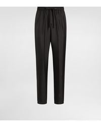 Dolce & Gabbana - Silk Jogging Pants With Dg Embroidered Patch - Lyst