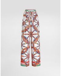 Dolce & Gabbana - Carretto-Print Poplin Trousers - Lyst