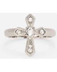 Dolce & Gabbana Bague avec croix et cristaux - Métallisé