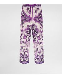 Dolce & Gabbana - Majolica-Print Crochet Lace Trousers - Lyst