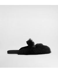 Dolce & Gabbana - Shearling And Suede Slippers - Lyst