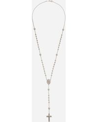 Dolce & Gabbana Tradition White Gold Rosary Necklace - Metallic