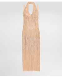 Dolce & Gabbana - Calf-Length Dress With Sequined Fringe Embellishment - Lyst