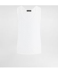 Dolce & Gabbana - Diamond-Pattern Perforated Cotton Tank Top - Lyst
