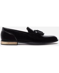 Dolce & Gabbana Slippers En Cuir De Veau Brossé - Noir