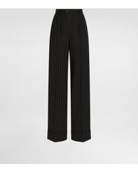 Dolce & Gabbana - Pinstripe Bi-Stretch Wool Trousers - Lyst