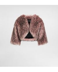 Dolce & Gabbana - Short Faux Fur Jacket - Lyst