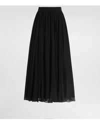 Dolce & Gabbana - Tellerrock Aus Chiffon Mit Hohem Bund - Lyst