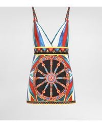 Dolce & Gabbana - Carretto-Print Fabric Short Dress� - Lyst