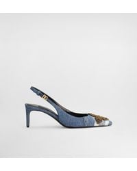 Dolce & Gabbana - Slingbacks En Patchwork De Denim Avec Broderie - Lyst