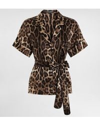 Dolce & Gabbana - Belted Silk Shirt - Lyst