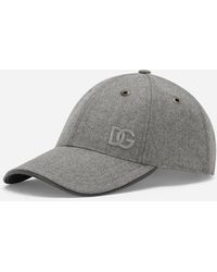 Dolce & Gabbana - Baseballkappe Aus Flanell Mit Dg-Logostickerei - Lyst