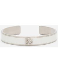 Dolce & Gabbana - Bracelet Rigide En Émail À Logo Dg - Lyst